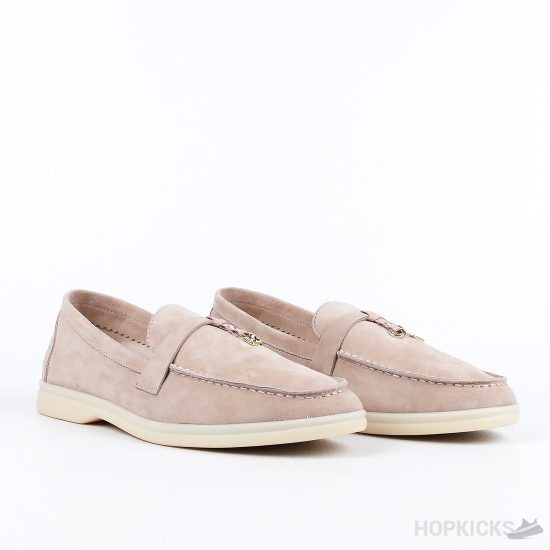 LP Summer Charms Walk Loafers In Light Brown Beige Suede With Rabbit Fur Lining  985651